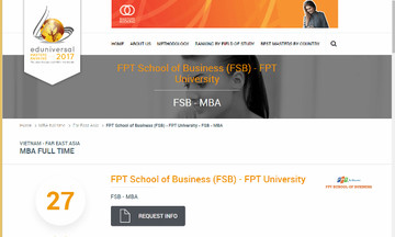FSB lọt Top 30 chương trình MBA tốt nhất khu vực