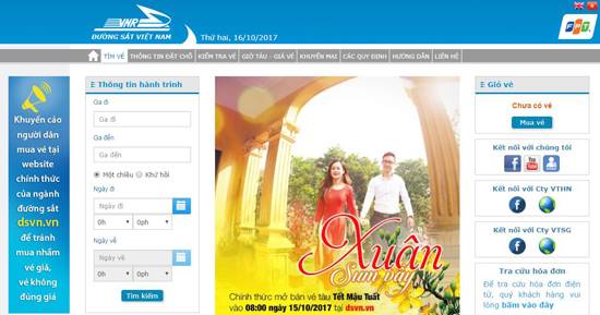 Tổng công ty Đường sắt Việt Nam khuyến cáo khách hàng khi mua vé trực tuyến, cần đặt mua tại website chính thức của ngành tại địa chỉ www.dsvn.vn để tránh mua nhầm vé giả, vé không đúng giá.