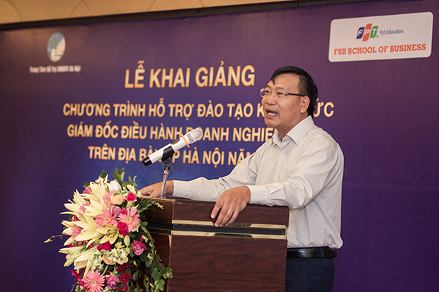 Ông Trần Ngọc Nam, Phó Giám đốc Sở Kế hoạch Đầu tư Hà Nội thông tin về chương trình đào tạo giám đốc điều hành doanh nghiệp để nâng cao chất lượng doanh nghiệp.