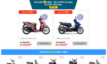 Sendo.vn giảm giá 'thụt sàn' xe máy gần 10 triệu đồng