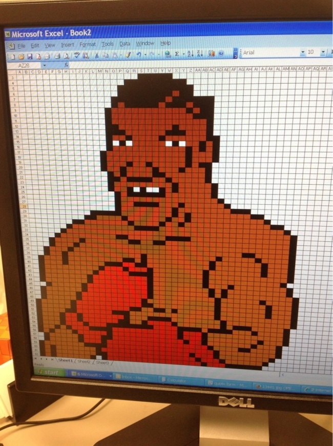 <p> Mike Tyson bằng Excel.</p>