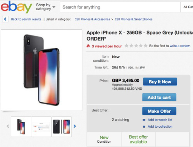 Giá iPhone X ở thị trường chợ đen đang tăng chóng mặt.