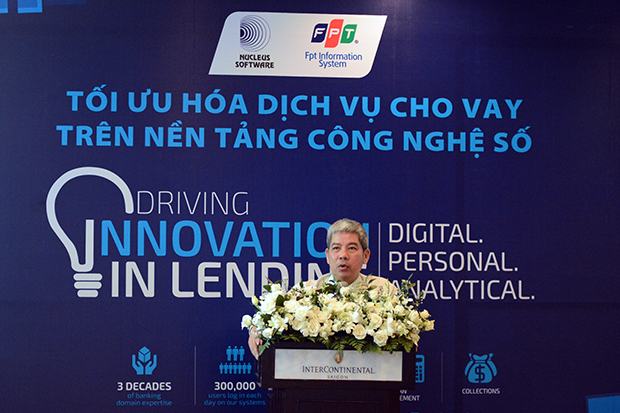 PTGĐ FPT IS Nguyễn Tuấn Hùng chia sẻ tại hội thảo.