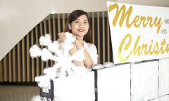 Người đẹp FPT điệu đà bên cây thông Noel