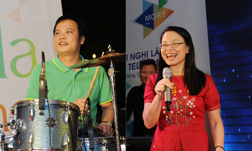CEO FPT Telecom đánh trống, Chủ tịch Chu Thanh Hà lần đầu hát tiếng Anh