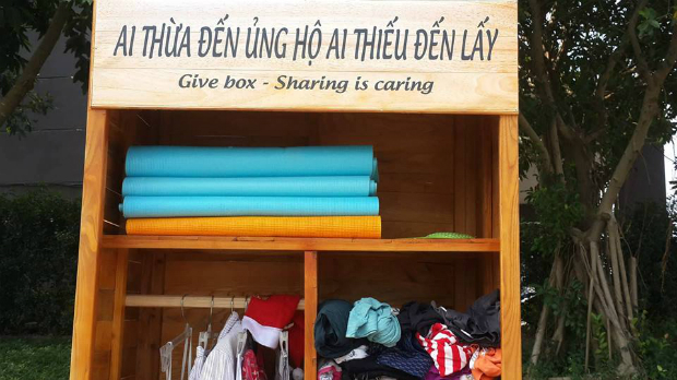 Tủ đồ "Give box" do SSC Hòa Lạc tạo ra và bảo quản, chăm sóc.