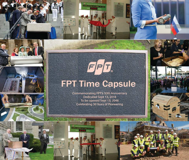 FPT Time Capsule là chiếc hộp thời gian của FPT, nơi lưu giữ những lá thư của người FPT gửi gắm tới thế hệ FPT 30 năm sau thể hiện sự trường tồn, lớn mạnh của FPT và kết nối giữa các thế hệ FPT với nhau.