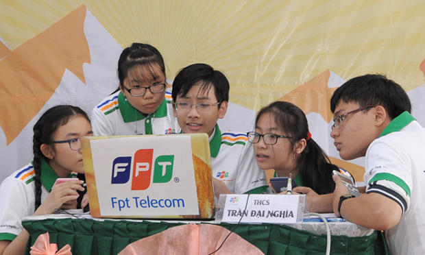 FPT tham gia tài trợ Hội thi Tin học trẻ toàn quốc 2015. Ảnh: Chungta.
