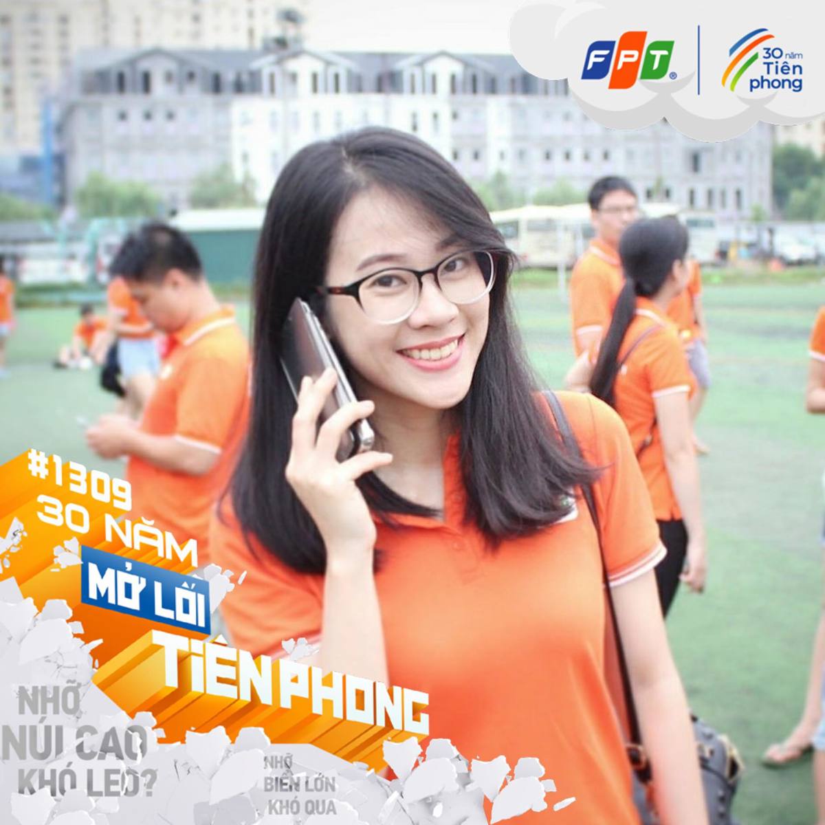 <p> Nguyễn Kim Anh, FPT IS, rạng rỡ khi diện áo cam.</p>