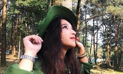 Nữ sinh ĐH FPT sở hữu góc nghiêng 'thần thánh' trong trang phục lính