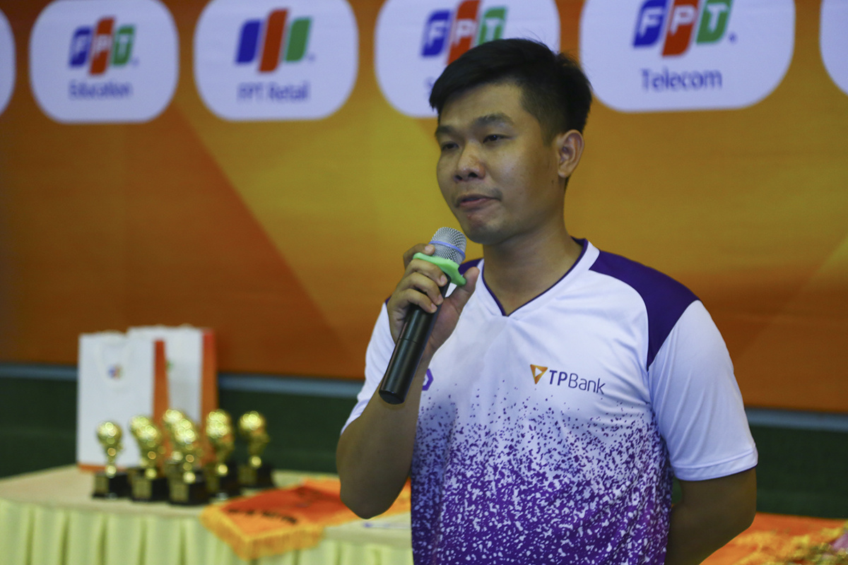 <p> Anh Phạm Nguyễn Thanh Long, đội TP Bank, đại diện cầu thủ các đội tham dự giải khẳng định sẽ thi đấu với tinh thần fair-play.</p>