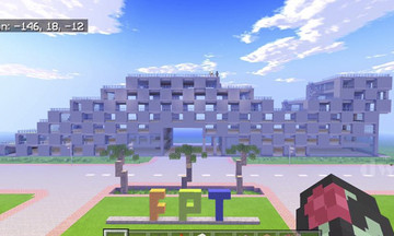 Nam sinh xây dựng tòa nhà Alpha ĐH FPT trên game Minecraft