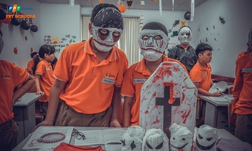 'Ma quỷ' tràn ngập lớp học Đà Nẵng đêm Halloween