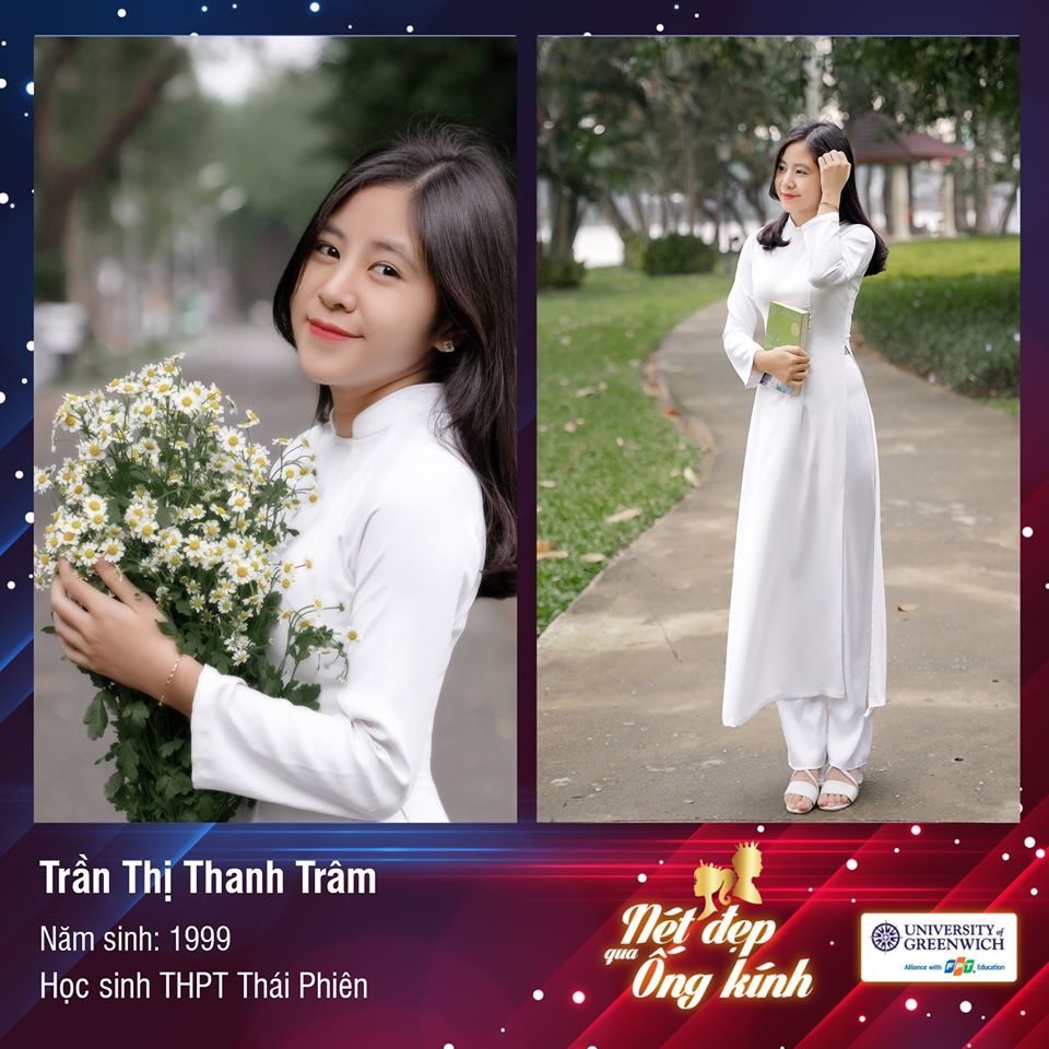 <p style="text-align:justify;"> Đến từ THPT Thái Phiên, nữ sinh Trần Thị Thanh Trâm được xem là ứng viên nặng ký của cuộc thi. Cô nàng có nét đẹp hiện đại nhưng không kém phần duyên dáng.</p>