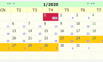 Người F có 12 ngày nghỉ lễ năm 2020