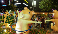 Sắc xuân tại phố đi bộ Nguyễn Huệ