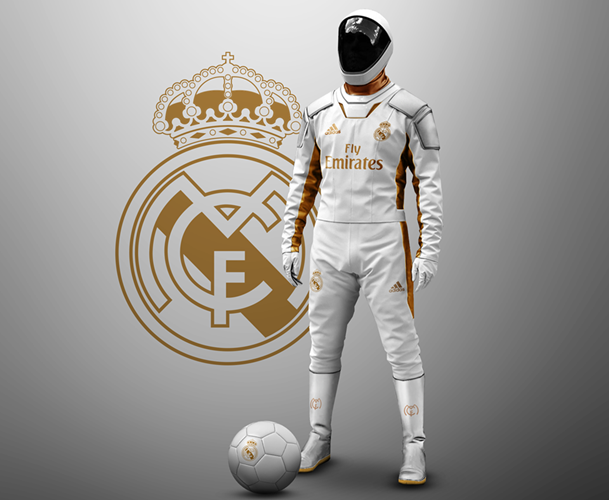 <p> Bộ trang phục này trông như đồ nghề của phi hành gia, kín như bưng từ đầu tới chân. Trong ảnh là "quần áo thi đấu" của Real Madrid</p>