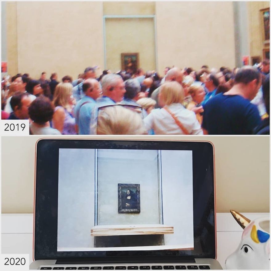 <p class="Normal" style="text-align:justify;"> Không cần phải chen chúc ở bảo tàng Louvre để nhìn thấy Mona Lisa, Sharon một mình một máy tính và có thể ngắm bức tranh nổi tiếng bất cứ khi nào.</p>