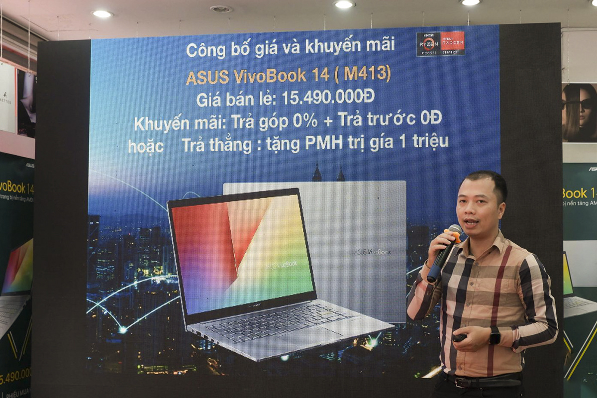 <p class="Normal" style="text-align:justify;"> FPT Shop chính thức mở bán độc quyền dòng laptop Asus VivoBook 14 (M413) - một trong những chiếc laptop đầu tiên sử dụng vi xử lý AMD Ryzen 5 4500U thuộc dòng AMD Ryzen 4000 series hiện đại nhất hiện nay.</p>