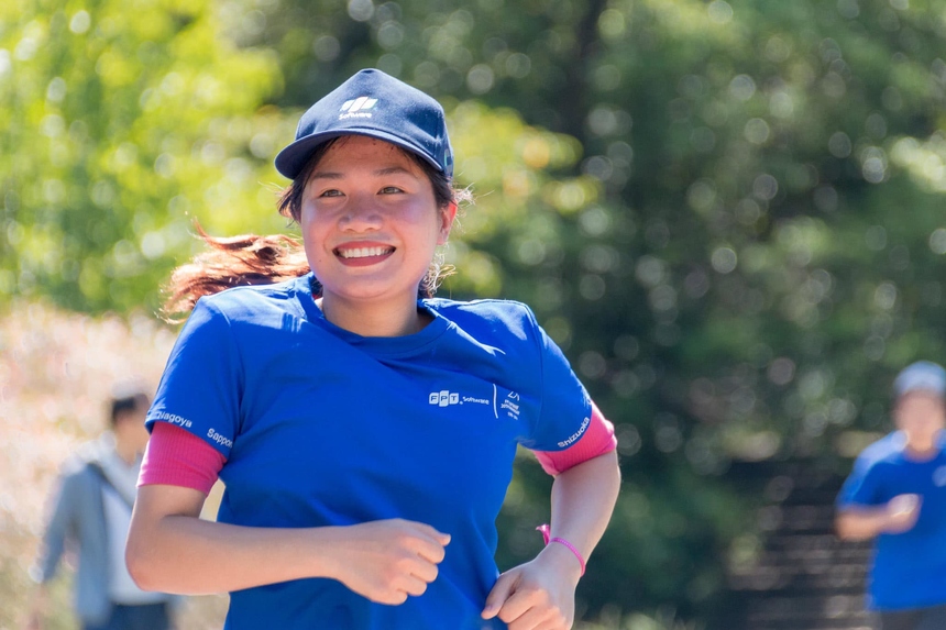 <p> Tác giả Vũ Văn Lâm ghi lại nụ cười người FPT Japan trong sự kiện Run For Green 2019.</p>