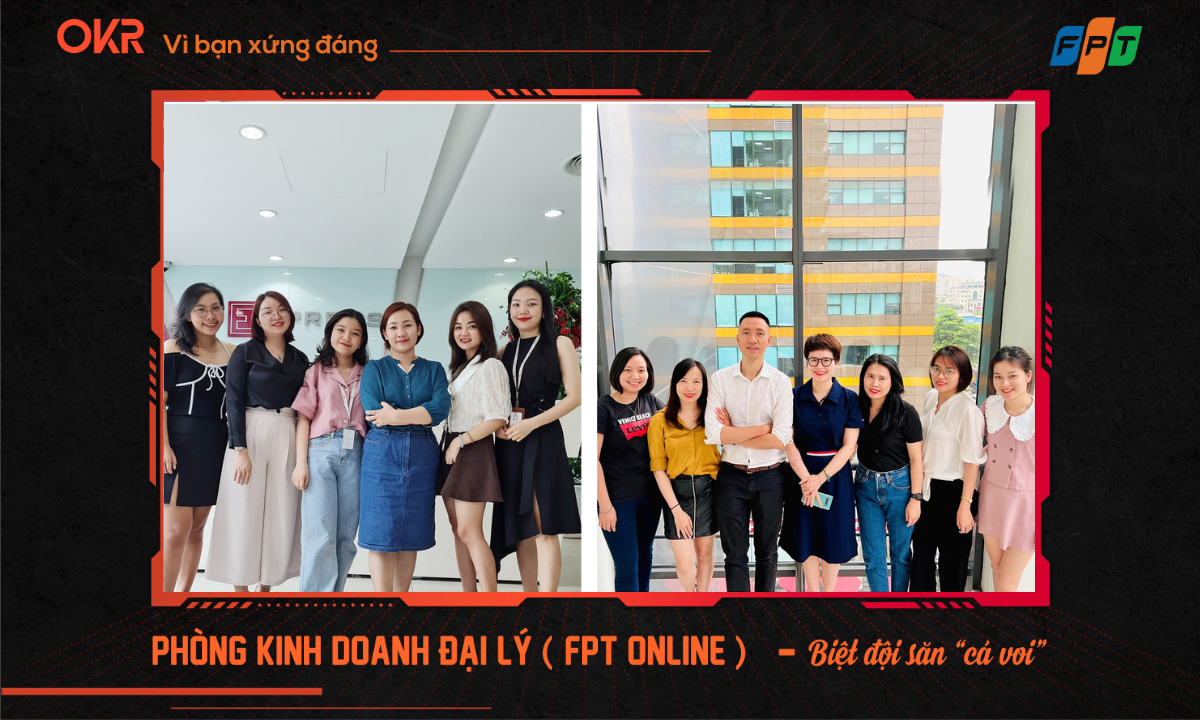 <p class="Normal" dir="ltr"> Phòng Kinh doanh Đại lý là đơn vị đóng góp tỷ trọng doanh thu lớn nhất toàn FPT Online trong quý I/2022. Đơn vị ghi nhận tăng trưởng doanh thu 29% so với cùng kỳ năm ngoái. Trong đó, doanh thu từ banner trên trang VnExpress, doanh thu từ hoạt động PR hay doanh thu từ Social, Event… đều vượt kế hoạch OKR.</p> <p class="Normal" dir="ltr"> Bằng các chính sách linh hoạt, đơn vị luôn biết cách tận dụng tối đa các cơ hội, sẵn sàng tìm mọi phương án để đạt được mục tiêu. Phòng Kinh doanh Đại lý được ví như biệt đội săn những hợp đồng “cá voi”, đóng góp lớn vào doanh thu của nhà Trực tuyến.</p>