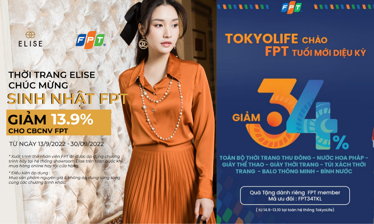 Elise, TokyoLife, Sendo Farm tặng người F mã giảm giá đặc biệt nhân 13/9