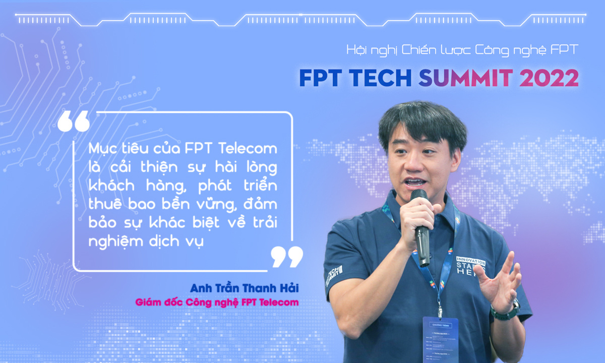 <p class="Normal" dir="ltr"> “Mục tiêu của FPT Telecom là cải thiện sự hài lòng khách hàng, phát triển thuê bao bền vững, đảm bảo sự khác biệt về trải nghiệm dịch vụ” - Giám đốc Công nghệ FPT Telecom Trần Thanh Hải.</p>