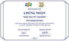 Vượt 3,5 triệu giờ học, FPT HO giành ‘Dấu ấn FPT 35 năm’