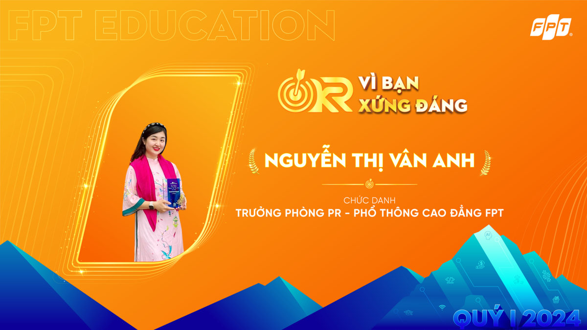 <p class="Normal" style="text-align:justify;"> Với mong muốn hình ảnh thương hiệu Phổ thông Cao đẳng &lpar;PTCĐ&rpar; FPT tiếp cận nhiều hơn đến các bạn trẻ, nhà trường đã đẩy mạnh phát triển kênh TikTok, đồng thời triển khai truyền thông trên các kênh mới, như rạp chiếu phim. Mục tiêu thách thức mà <strong>chị Nguyễn Thị Vân Anh - Trưởng phòng PR PTCĐ FPT</strong> cùng team phải thực hiện trong quý I vừa qua là tăng trưởng kênh Tiktok lên tới 90.000 người theo dõi kênh và 530.000 người thích kênh. Với hoạt động bao các rạp chiếu phim, thời gian triển khai thực tế chỉ trong vòng 25 ngày với 8 hệ thống rạp khác nhau &lpar;28 điểm rạp&rpar;, cùng những yêu cầu phức tạp về mặt phân phối nội dung truyền thông trên cách kênh sale/truyền thông của các hệ thống rạp.</p> <p class="Normal" style="text-align:justify;"> Bằng việc lên kế hoạch chi tiết, truyền cảm hứng và bám sát các mục tiêu đề ra, chị Vân Anh đã góp phần quan trọng giúp mở rộng độ phủ của thương hiệu PTCĐ FPT đến đúng đối tượng khách hàng mục tiêu. Cụ thể, lượng người theo dõi kênh TikTok trong quý I đạt 90.000 người &lpar;tăng trưởng 25%&rpar;, lượng người thích kênh đạt 530.000 người &lpar;tăng trưởng 165%&rpar;. Việc triển khai thành công bao các rạp chiếu phim trong thời gian ngắn cũng giúp gia tăng chuyển đổi khách hàng tiềm năng &lpar;tăng trưởng 14% so với cùng kỳ&rpar;, đóng góp quan trọng vào tăng trưởng của khối PTCĐ toàn quốc.</p>