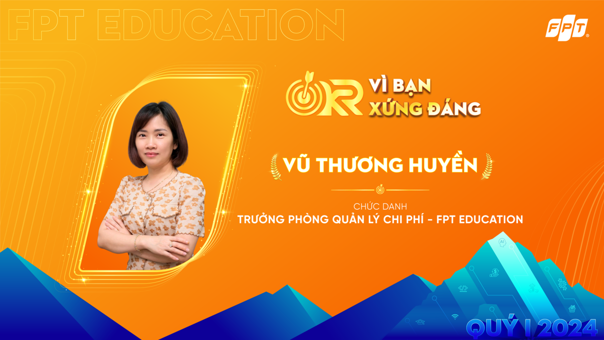 <p class="Normal" style="text-align:justify;"> Nâng cao năng suất làm việc, đơn giản các thủ tục, quy trình công việc của bộ phận Kế toán bằng ứng dụng công nghệ là mục tiêu thách thức mà <strong>chị Vũ Thương Huyền - Trưởng phòng Quản lý chi phí &lpar;Ban Kế toán Khối Giáo dục FPT&rpar;</strong> phải vượt qua trong quý I. Nhiệm vụ này bao gồm việc phối hợp cùng Ban Công nghệ Thông tin Tập đoàn, triển khai kiểm thử và golive các đề xuất thay đổi ePayment đi vào hoạt động trong quý, đồng thời triển khai lưu trữ file mềm hồ sơ thanh toán trên ePayment.</p> <p class="Normal" style="text-align:justify;"> Theo chị Huyền, do khối Giáo dục FPT có nhiều đầu mối, chưa đồng nhất giữa các miền, công việc mới chưa quen với các cán bộ kế toán, thời gian đầu triển khai dự án gặp nhiều khó khăn. Tuy vậy, bằng việc sát sao công việc, hỗ trợ tối đa mọi người, cố gắng đồng nhất giữa các miền, chị Huyền đã giúp golive dự án đúng tiến độ &lpar;tháng 4&rpar;, qua đó mang lại sự thuận tiện cho cán bộ giáo viên, giảm bớt chứng từ giấy, đi lại, thời gian chờ luân chuyển, lượng hồ sơ online chiếm 34% kể từ khi triển khai và vẫn đang tăng…</p>