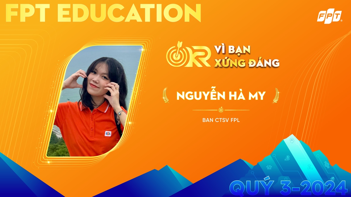 <p class="Normal" style="text-align:justify;"> <strong>Chị Nguyễn Hà My - Ban Công tác sinh viên FPT Polytechnic </strong><strong>&lpar;Mảng Giáo dục, Tập đoàn FPT</strong><strong>&rpar;</strong> đã xuất sắc hoàn thành mục tiêu phát triển truyền thông và tổ chức sự kiện tại FPT Polytechnic. Dưới sự dẫn dắt của chị, fanpage Cộng đồng Sinh viên đã tăng hơn 1,4 triệu lượt tiếp cận, trong khi lễ tốt nghiệp 2024 thu hút hơn 7.000 người tham dự.</p> <p class="Normal" style="text-align:justify;"> Những con số này là kết quả của việc đổi mới nội dung truyền thông, tập trung vào cảm xúc và giá trị nhân văn trong sự kiện. Chị My đã không ngừng cải tiến quy trình tổ chức, từ việc phân chia buổi lễ thành hai phiên để phục vụ tốt hơn nhu cầu của phụ huynh và sinh viên, đến việc tạo ra những khoảnh khắc xúc động qua video lời chúc từ gia đình.</p>