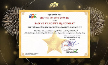 Nhà Giáo dục nhận Sao Vẻ vang FPT hạng Nhất