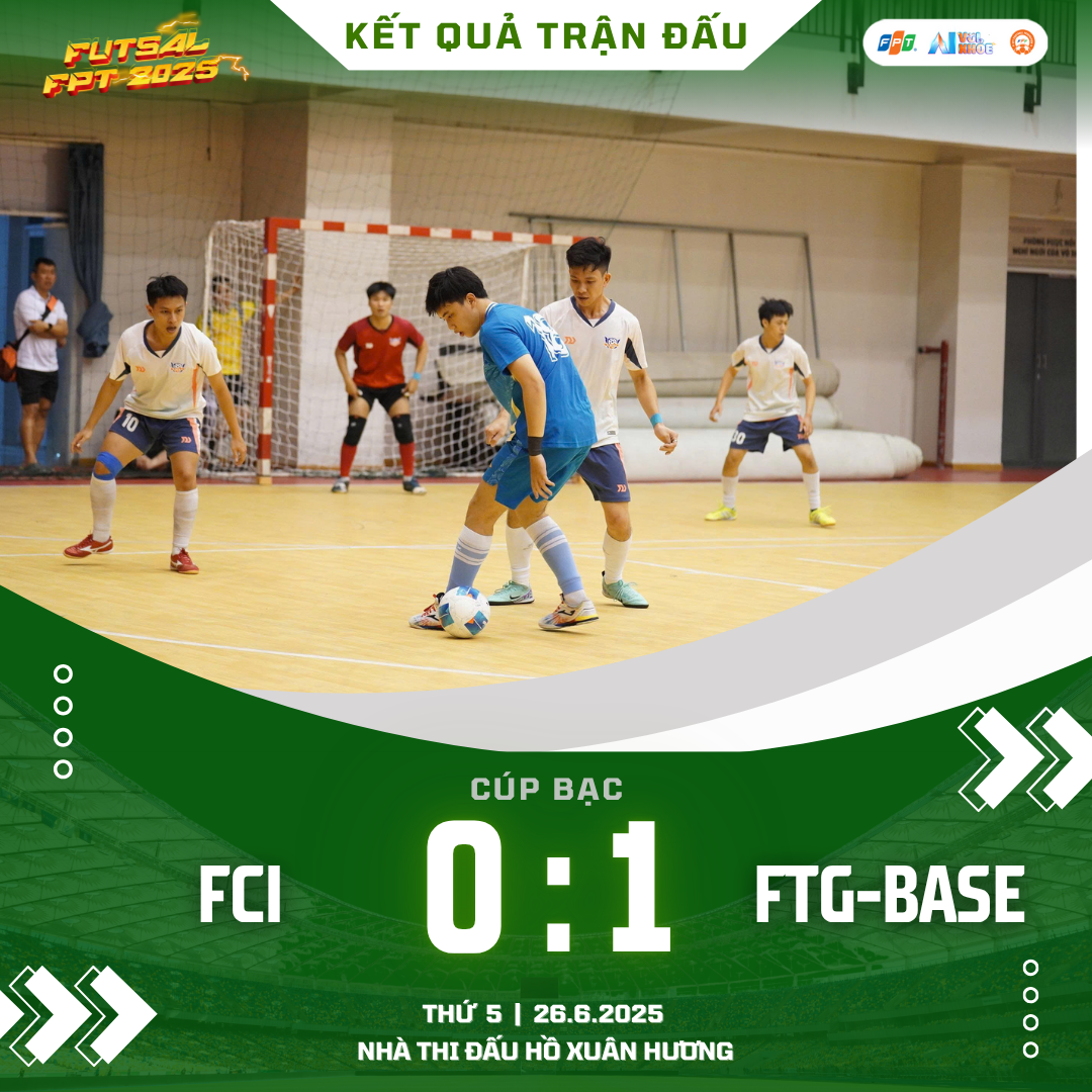 <p class="Normal"> FTG x Base chỉ cần đúng một khoảnh khắc để định đoạt trận đấu, và họ đã làm được điều đó ngay trong những phút đầu tiên. Cầu thủ số 15 Lê Ngọc Trường Huy là người lập công mang về bàn thắng duy nhất của trận đấu, giúp FTG x Base sớm vươn lên dẫn trước.</p>