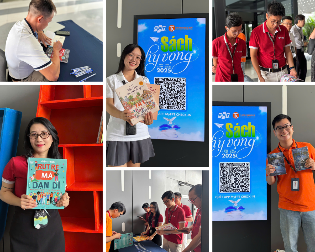 <p class="Normal" style="text-align:justify;"> Là một trong những CBNV có mặt từ sớm, quan tâm đến chương trình, anh Lê Thành Đô của nhà Phần mềm cho biết: "Sách là kho tàng tri thức vô giá. Khi các em đọc sách, các em được tiếp nhận tất cả tri thức đó, được đứng trên vai người khổng lồ để có thể bước nhanh hơn đến con đường thành công"<span>.</span></p>