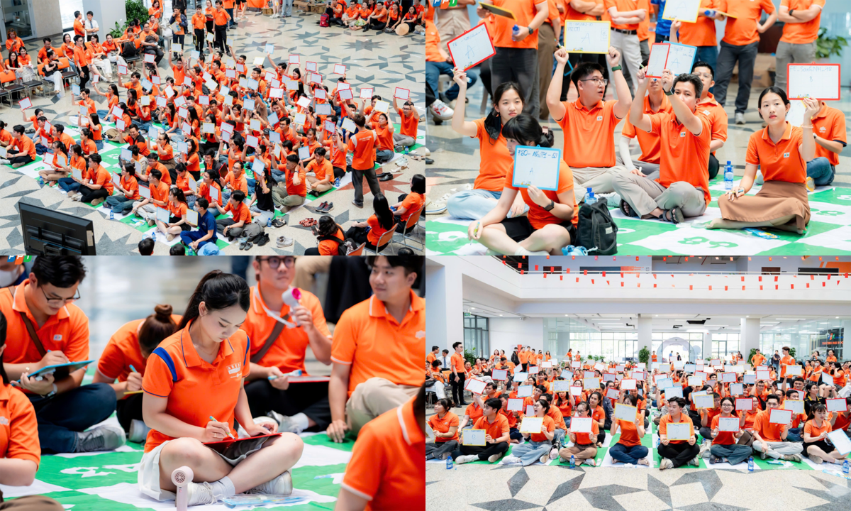 <p class="Normal" dir="ltr" style="text-align:justify;"> Trong khi những trận tranh tài bóng đá đang diễn ra cuồng nhiệt thì tại sảnh Alpha của trường, cuộc thi AI Rung chuông cũng rục rịch bắt đầu. 15h, 100 CBNV đại diện các đơn vị tập trung tại sàn đấu. Tương tự tại TP HCM, CBNV sẽ giải những câu hỏi về FPT mà BTC đặt ra theo hình thức trắc nghiệm.</p> <p class="Normal" dir="ltr" style="text-align:justify;"> Không khí náo nhiệt khi trong sàn đấu mà 100 gương mặt nổi trội, bên ngoài là người F đang cổ vũ hết mình.</p>