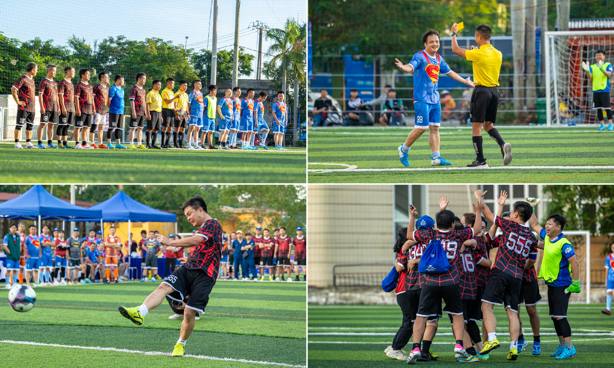 <p class="Normal" style="text-align:justify;"> Trận chung kết “trong mơ” giữa Superman và SpiderMan khép lại mùa giải đầy cảm xúc của mùa Hội thao Chiến lược năm nay. Hai đội mạnh nhất giải bước vào trận đấu với thế trận cân bằng và thận trọng. “Người Nhện” Phạm Minh Tuấn cùng David Nguyễn liên tục khuấy đảo hàng thủ Superman, trong khi bên kia, Nguyễn Văn Khoa vẫn là ngòi nổ nguy hiểm, dù vừa tham gia cả trận kéo co trước đó. Các "siêu nhân" với thể hình hộ pháp như Đặng Trần Phương, Đào Hồng Giang và Vũ Tuấn Mạnh khiến trận đấu trở nên căng như dây đàn, nhưng suốt hai hiệp chính, không bên nào xuyên thủng được mành lưới đối phương.</p> <p class="Normal" style="text-align:justify;"> Bước vào loạt sút luân lưu định mệnh, đoàn quân người nhện tỏ ra bản lĩnh hơn. Dù tuyển Superman có Anh Đức và Đào Hồng Giang thực hiện thành công, nhưng hai cú sút hỏng của họ đã khiến cơ hội trôi xa. Ở chiều ngược lại, Phạm Minh Tuấn, Minh Huân, Chu Hùng Thắng và Phạm Văn Khang đều dứt điểm lạnh lùng, mang về chiến thắng 4-2 trên chấm 11m. Thủ thành Phùng Viết Hà trở thành người hùng với pha cản phá xuất sắc, giúp SpiderMan chính thức bước lên ngôi vô địch - khép lại hành trình “nhả tơ” hoàn hảo trong mùa giải năm nay.</p>