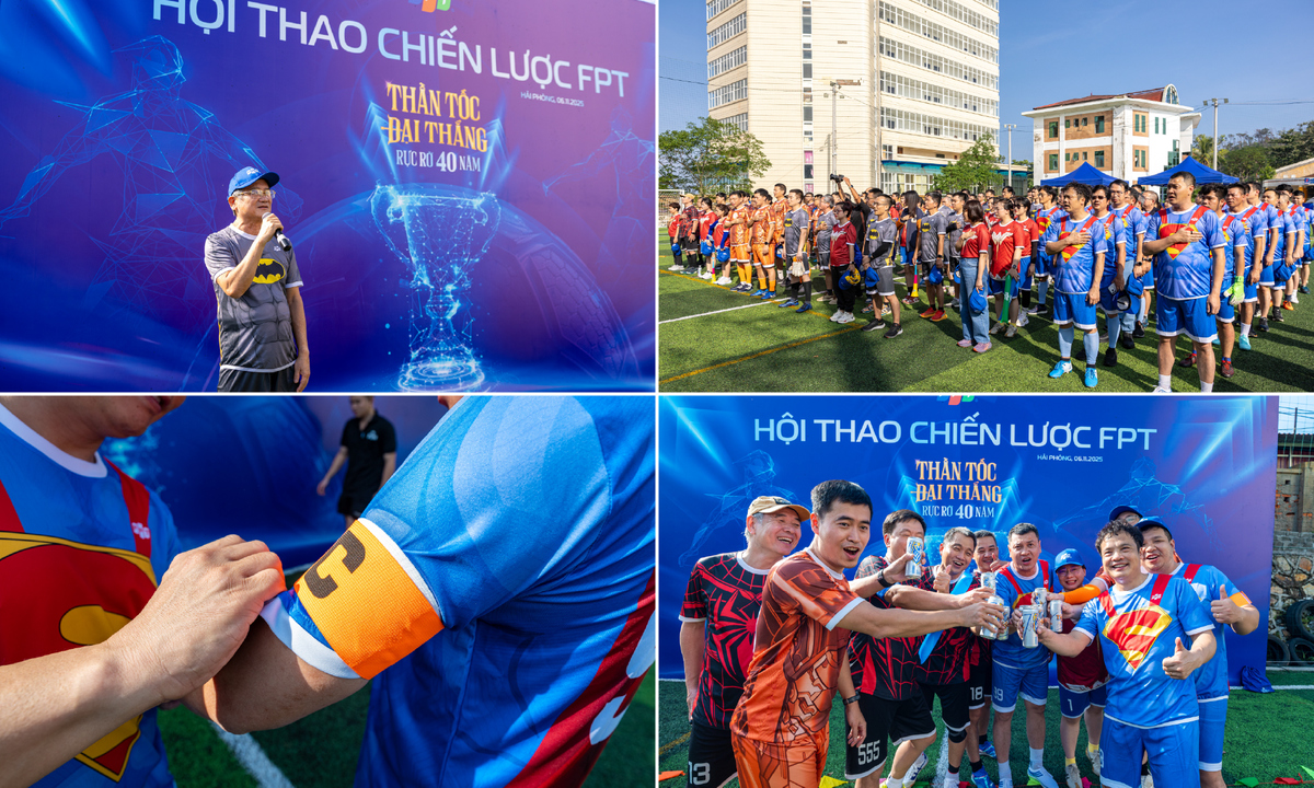 <p class="Normal" style="text-align:justify;"> Trong không khí hừng hực khí thế của Hội thao Chiến lược FPT 2025, anh Bùi Quang Ngọc, nguyên Chủ tịch Liên đoàn Bóng đá FPT, đã có lời chia sẻ đầy dí dỏm và truyền cảm hứng gửi tới toàn thể vận động viên:</p> <p class="Normal" style="text-align:justify;"> “Hôm nay, thời tiết thật đẹp, tinh thần chúng ta thật phấn chấn. Chúng ta vừa nghe về chiến lược FPT cho 3 năm tới với hừng hực khí thế đi lên. Và để biến điều đó thành hiện thực, trước hết chúng ta phải chạy thật khỏe, thi đấu thật sung. Chúc cho mùa thể thao Chiến lược 2025 thành công rực rỡ!”</p> <p class="Normal" style="text-align:justify;"> Là “siêu anh hùng” của trung đoàn Người Dơi, anh Ngọc xuất hiện bên cạnh anh Đỗ Cao Bảo Bảo - đại diện trung đoàn Iron Man, anh Lê Trường Tùng - đại diện trung đoàn Spider Man và anh Nguyễn Văn Khoa - đại diện trung đoàn Super Man, cùng trao băng đội trưởng cho 12 thủ lĩnh đại diện 4 tiểu đội ở 3 bộ môn thi đấu.</p> <p class="Normal" style="text-align:justify;"> Không khí khai mạc bùng nổ với nghi thức khai bia độc đáo: mỗi đội trưởng khui và uống trọn một lon, chính thức mở màn cho ngày hội thể thao rực lửa, nơi tinh thần đoàn kết, máu lửa và hết mình của FPT được thổi bùng trên từng mét sân cỏ.</p>
