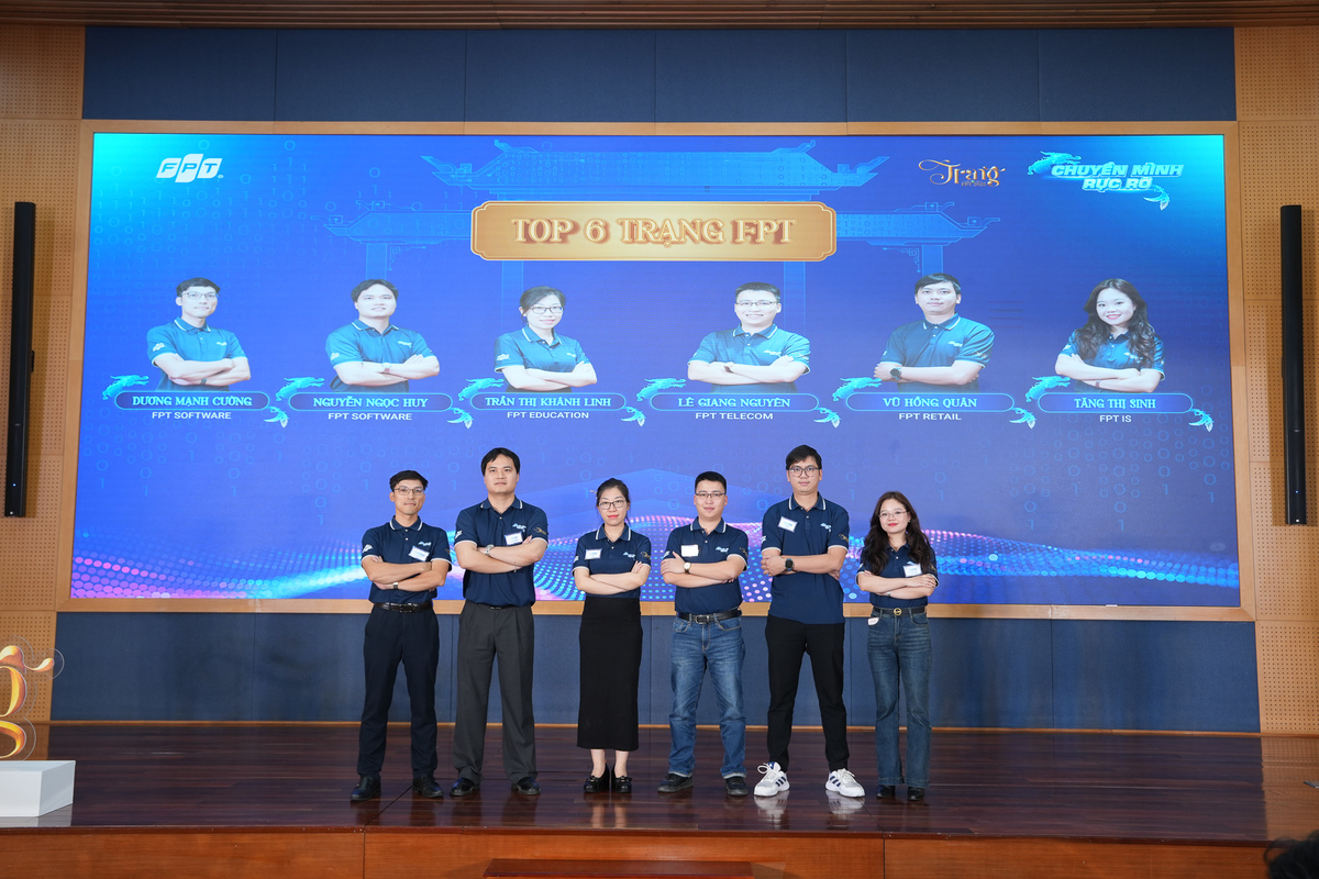 <p class="Normal" style="text-align:justify;"> Vượt qua những phần thi xuất sắc, Top 6 Trạng FPT đã được hé lộ, là các đại diện của 5 đơn vị Phần mềm FPT, Viễn thông FPT, Giáo dục FPT, Bán lẻ FPT và FPT IS.</p>
