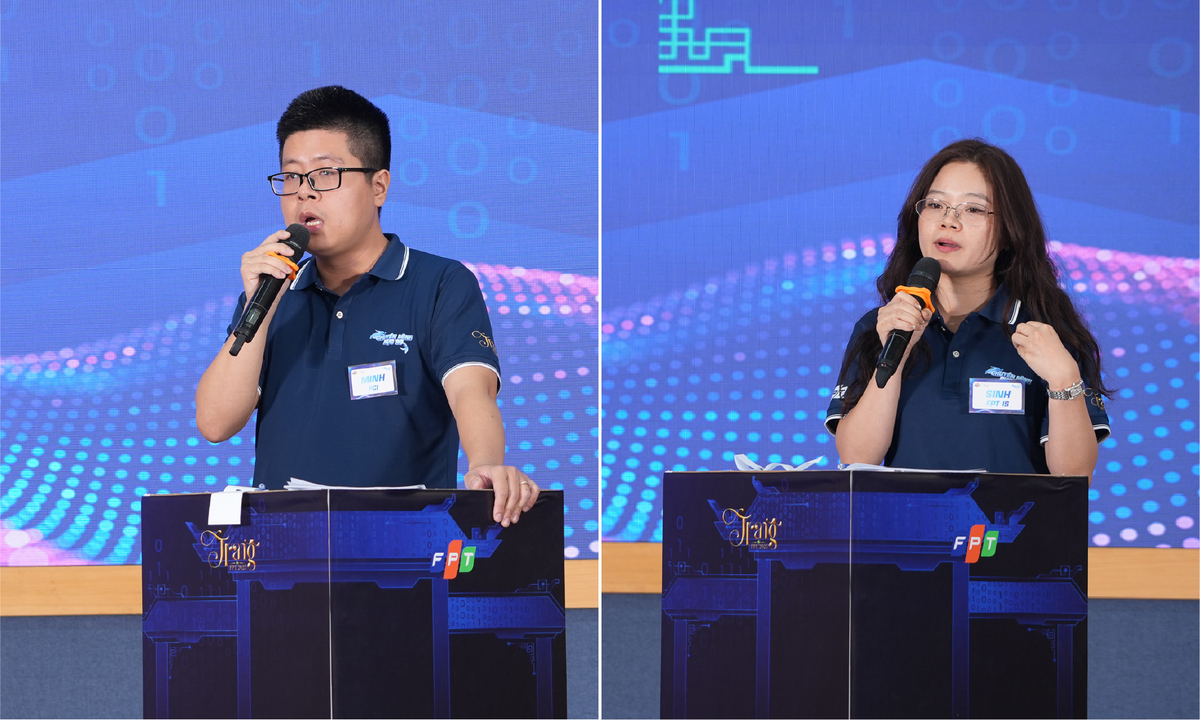 <p class="Normal" style="text-align:justify;"> Là "chiến binh" duy nhất đại diện cho FPT Smart Cloud, Trần Bá Phương Minh &lpar;trái&rpar; bước vào lượt thi thứ 12 với đề bài mô tả FPT ở tuổi 40. Không sa đà vào các chi tiết vụn vặt, anh sử dụng tư duy hệ thống sắc bén để vẽ nên bức tranh tương lai của Tập đoàn trên "hệ trục tọa độ" gồm 3 trụ cột: kinh doanh - FPT vươn tầm quốc gia với 4 mũi nhọn chiến lược; con người - FPT làm chủ hoàn toàn công nghệ AI; và văn hóa - trẻ hóa và hiện đại hóa liên tục. Tuy nhiên, điểm sáng nhất trong tư duy lãnh đạo của chàng trai FPT Smart Cloud nằm ở triết lý về sự đồng lòng. Anh nhấn mạnh, điều kiện tiên quyết để FPT vươn tầm trí tuệ không chỉ là công nghệ, mà là sự phối hợp chặt chẽ giữa các công ty thành viên để tạo sức mạnh hợp lực.<br /> <br /> Người chốt hạ vòng thi Biện là sĩ tử Tăng Thị Sinh &lpar;FPT IS&rpar;. Cô gái GenZ đã gây ấn tượng mạnh mẽ không chỉ bởi sự "máu lửa" mà còn bởi tư duy nghề nghiệp đĩnh đạc. So sánh hai thế hệ Trạng nguyên, cô cho rằng người trẻ 2025 bên cạnh sự linh hoạt công nghệ cần kế thừa đức tính "cần cù và biết ơn" của thế hệ 1998. Bên cạnh đó, câu chuyện sẵn sàng từ chối một hợp đồng rủi ro để bảo vệ uy tín dài hạn cho FPT, thay vì chạy theo doanh số cá nhân, đã chứng minh phẩm chất liêm chính và tư duy khách hàng sâu sắc của nữ sĩ tử nhà FPT IS</p>