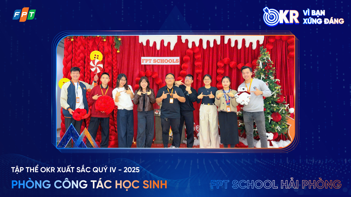 <p class="Normal"> <strong>Phòng Công tác học sinh - FPT School Hải Phòng</strong> đặt OKR theo đúng tinh thần “mới, lạ, gây… thương nhớ”, cụ thể là triển khai 2 sự kiện mới với tối thiểu 80% người tham dự đánh giá đạt 3,5/5 trở lên. Bộ chỉ số đi kèm vừa rộng vừa khó, bao gồm 2 sự kiện theo hình thức mới hoặc có yếu tố công nghệ, tối thiểu một sự kiện do học sinh đề xuất và đồng tổ chức với câu lạc bộ, cùng một chương trình đạt tối thiểu 85% học sinh tham gia. Thách thức tăng mạnh khi có chương trình tổ chức ngoài khuôn viên trường vào cuối tuần, phụ thuộc vào sự tự nguyện tham gia của học sinh và gia đình. Đồng thời, việc thiết kế trải nghiệm phải “may đo” cho dải độ tuổi rộng từ lớp 6 đến lớp 12, vừa an toàn, giáo dục, vừa đủ hấp dẫn, lại tổ chức ở nhiều địa điểm ngoài trường như doanh trại quân đội, di tích lịch sử, không gian nghệ thuật.</p> <p class="Normal"> Kết quả cho thấy mức độ bứt phá vượt kỳ vọng. 100% sự kiện được triển khai theo format mới, vượt xa yêu cầu tối thiểu 2 sự kiện đổi mới. 100% chương trình đạt điểm đánh giá trung bình từ 4/5 trở lên, cao hơn ngưỡng mục tiêu 3,5/5, phản ánh chất lượng trải nghiệm và cảm xúc tích cực của học sinh. Điểm sáng nằm ở cách cá nhân hóa theo nhóm tuổi bao gồm khối 6-7 trải nghiệm múa rối nước kết hợp xem kịch “Một thời hoa lửa”, khối 8 trải nghiệm quân sự tại doanh trại, cùng khối 10 trekking Tháp Tường Long gắn với di tích lịch sử địa phương. Tư duy “lấy học sinh làm trung tâm” kết hợp format diễu hành theo khối giúp kích hoạt tinh thần tham gia, tự hào và kết nối giữa các độ tuổi, đồng thời phối hợp chặt với giáo viên, câu lạc bộ và phụ huynh để tối ưu nguồn lực ngoài giờ học. Đây là một tập thể chứng minh rằng làm học sinh “tham gia thật, thích thật” không chỉ là cảm tính mà có thể đo đếm bằng dữ liệu.</p>
