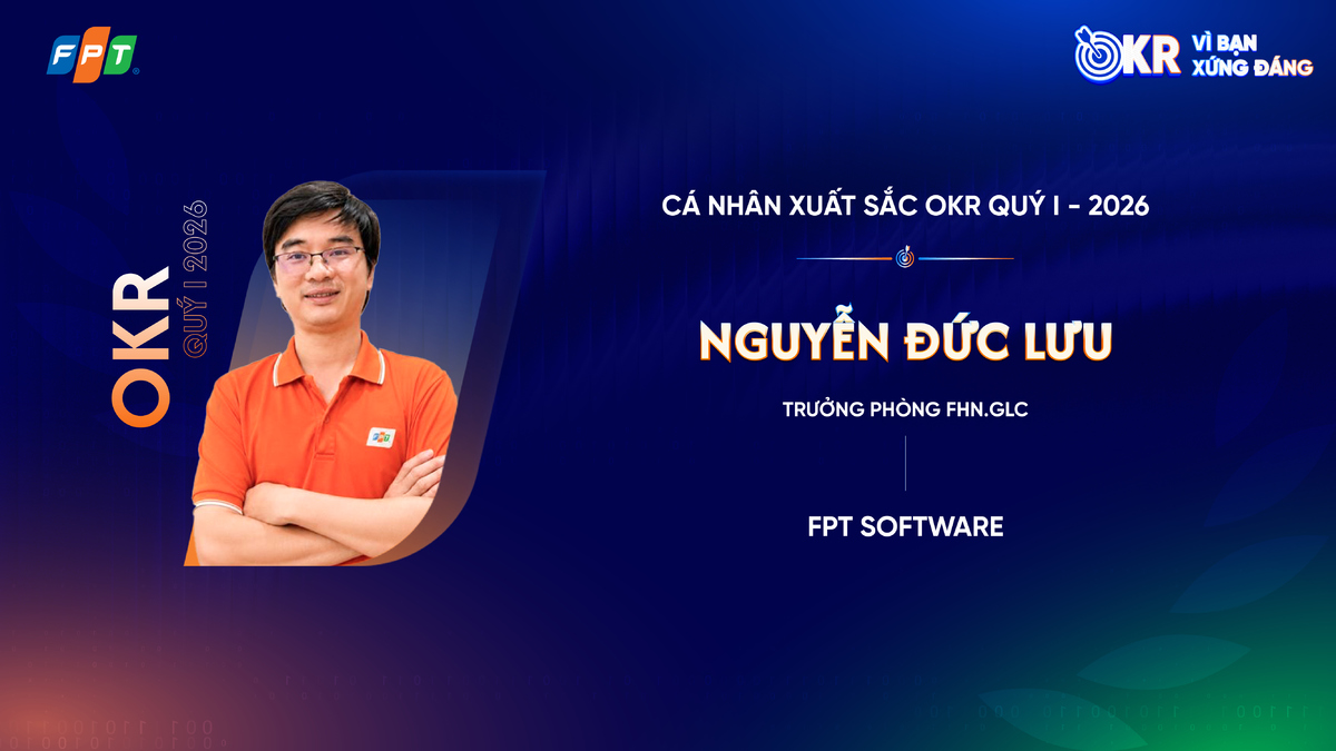 <p class="Normal"> Gắn bó với FPT Software 17 năm và dẫn dắt bộ phận GLC từ năm 2021, <strong>Nguyễn Đức Lưu - Trưởng phòng FHN.GLC</strong>, bước vào quý I với mục tiêu nhiều tham vọng, vừa xây nền cho tăng trưởng các dự án Logistics, vừa hoàn thiện các khung giải pháp Legacy và Logistics, đồng thời thúc đẩy ứng dụng AI trong đơn vị. Anh cùng đội ngũ đã hoàn thành trọn vẹn việc tổ chức đủ 5 phiên làm việc chung với các đơn vị FPT ở nước ngoài &lpar;OB&rpar;, hoàn thiện và ra mắt Logistics Service Offering phiên bản 2026, đồng thời hoàn thành các sản phẩm nổi bật - Smart Transportation &lpar;SmartTMS&rpar; và Smart Warehouse &lpar;SmartWMS&rpar; đúng kế hoạch. Các dự án cũng được mở rộng số lượng nhân sự, tạo lực đẩy cho nhiều hạng mục công việc triển khai song song.</p> <p class="Normal"> Điểm nổi bật ở Lưu không chỉ nằm ở kết quả, mà ở cách chọn quý I như một giai đoạn “xây móng” để chuẩn bị cho tăng tốc lớn hơn phía trước. Trong bối cảnh logistics là ngành chuyển đổi số chậm hơn nhiều lĩnh vực khác, anh tập trung hoàn thiện giải pháp, demo hub FleziLOG và chuẩn bị đội ngũ theo định hướng AI. Kết quả là năng suất trung bình của đơn vị tăng mạnh sau khi áp dụng AI, GLC trở thành đơn vị có tỷ lệ X-Jobs &lpar;cơ chế giao-nhận thêm việc nội bộ&rpar; cao nhất khu vực Hà Nội, trong khi vẫn đảm bảo thúc đẩy đơn vị và mảng logistics  tăng trưởng hơn 30% trong 4 tháng đầu năm &lpar;định hướng cả năm tăng trưởng trên 35%&rpar;.</p>