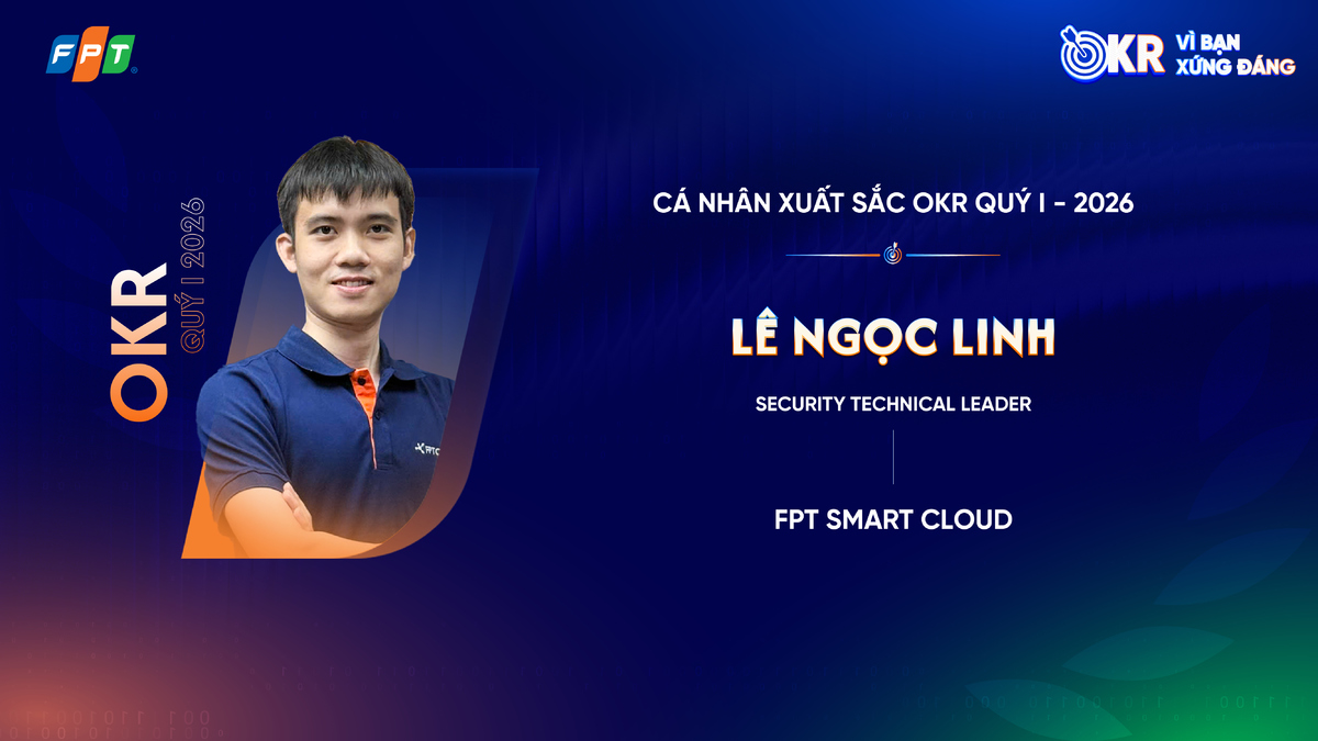<p class="Normal"> Trong quý I, <strong>Lê Ngọc Linh - Security Technical Leader, Trung tâm Phát triển Dịch vụ Nền tảng Cloud, FPT Smart Cloud</strong> cùng team bước vào một bài toán rất khó, phát triển đồng thời nhiều sản phẩm chiến lược trong mảng Cloud Security, từ giải pháp FPT Cloud Native Firewall - Giải pháp Next-Generation Firewall &lpar;NGFW&rpar; make by FPT, FPT Security Hub đến các nền tảng phục vụ định hướng CNAPP &lpar;Cloud-Native Application Protection Platform&rpar;. Đây là mục tiêu không dừng ở mức thử nghiệm, mà phải đạt mức sẵn sàng go-live để phục vụ chiến lược kinh doanh và giảm phụ thuộc vào giải pháp bên thứ ba. Kết quả, team đã hoàn thành go-live phiên bản beta của FPT Cloud Native Firewall và FPT Security Hub, đồng thời ra mắt các tính năng Compliance and Audit Readiness, Alert and Notification trên sản phẩm. Bên cạnh đó, FPT AppSec còn giành giải thưởng quốc tế Cybersecurity Excellence Awards 2026, trong khi lỗ hổng CVE-2026-22244 với mức độ nghiêm trọng là Critical do đội ngũ nghiên cứu FPT AppSec phát hiện được MITRE và NVD ghi nhận.</p> <p class="Normal"> Điểm đáng giá nhất ở Linh là vai trò dẫn dắt kỹ thuật rất rõ nét. Anh vừa giữ vai trò kiến trúc sư công nghệ, vừa trực tiếp tham gia giải các bài toán khó, đồng thời kết nối giữa định hướng chiến lược và triển khai kỹ thuật thực tế. Cách tiếp cận của anh không phải đua toàn diện với các đối thủ quốc tế đã đi trước hàng chục năm, mà tập trung giải quyết những “pain-point” thật của khách hàng Việt với chi phí tối ưu hơn. Thành quả của quý I không chỉ giúp FPT Smart Cloud tiến thêm một bước trong chiến lược “Make by FPT”, mà còn khẳng định năng lực kỹ thuật của đội ngũ an ninh mạng FPT trên một sân chơi cạnh tranh rất cao về chuyên môn.</p>