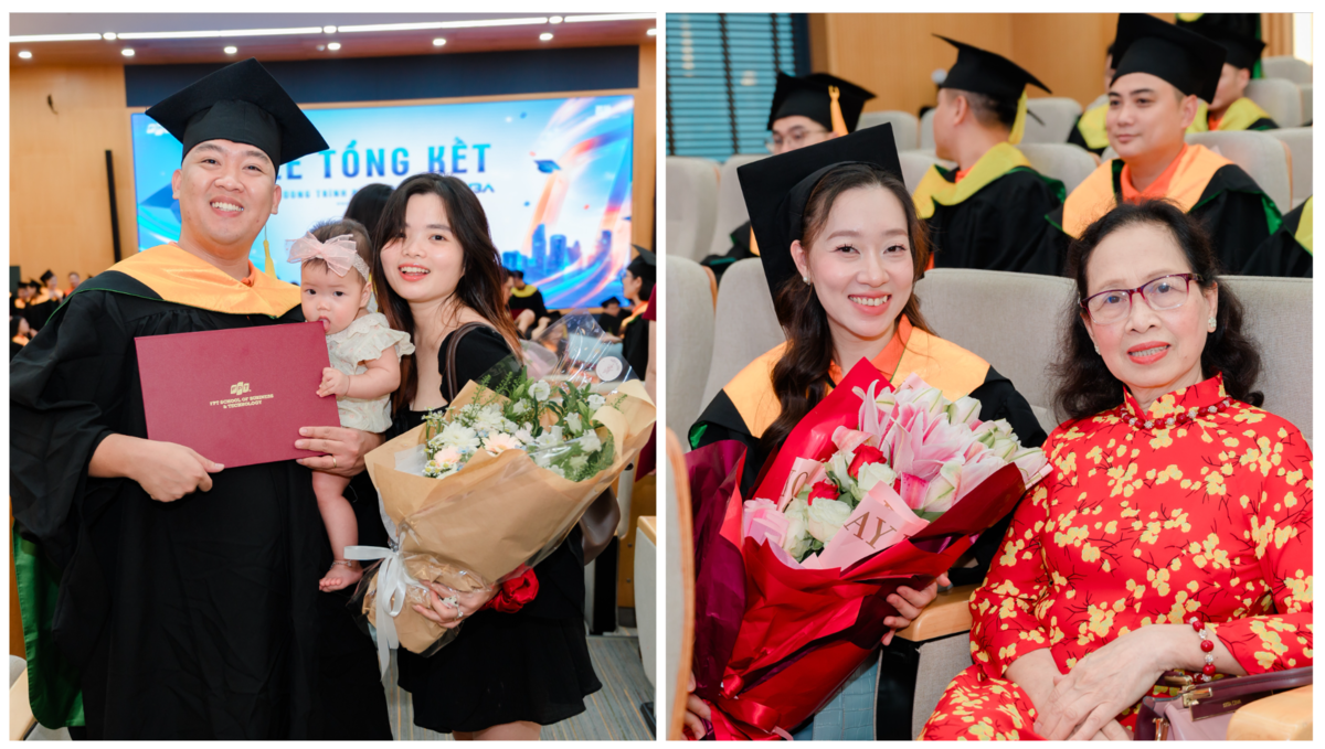 <p class="Normal" style="text-align:justify;"> Tại hội trường, các "hậu phương" cũng có mặt, dành lời chúc mừng chân thành và sự tự hào cho học viên, sau hành trình học tập và làm việc đầy nỗ lực.</p>