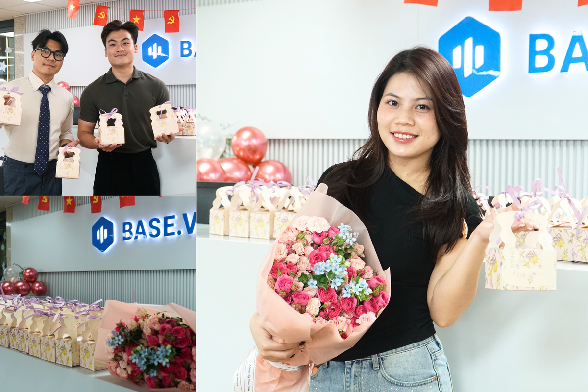 <p class="Normal" dir="ltr" style="text-align:justify;"> Tại Base.vn, tinh thần nuông chiều và chăm sóc chị em trong ngày 20/10 được thực hiện xuyên suốt từ sáng đến chiều. Ngay đầu ngày mới, các nữ CBNV đã được nạp đầy năng lượng với những phần ăn sáng chu đáo, ấm áp ngay tại văn phòng.</p> <p class="Normal" dir="ltr" style="text-align:justify;"> Sự bất ngờ tiếp tục bùng nổ vào buổi chiều khi một "xe kem đặc biệt" với vô số tạo hình đáng yêu xuất hiện để tiếp sức cho phái đẹp. Chuỗi hoạt động mừng ngày Phụ nữ Việt Nam tại Base.vn khép lại trọn vẹn và tràn ngập niềm vui với không gian workshop trải nghiệm đầy ngẫu hứng cùng những phần quà ý nghĩa được gửi trao tận tay từng chị em.</p>